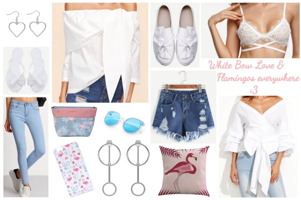 White Bow Love & Blue Moroccan Style I My SheIn Wishlist 2 collage white bow love1